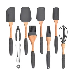 ชุดอุปกรณ์ทำขนม6ชิ้น,ไม้บีช & ซิลิโคนสำหรับทำอาหาร/ขนมพาย/ไม้พาย/ช้อน/ไข่ปัด/แปรงน้ำมัน - Product Image 1