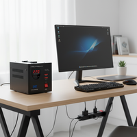 Régulateur de tension automatique KEBO RTB 2000VA, monophasé, type relais, stabilisateur, affichage LED, efficacité 98%, matériau PC, pour la maison