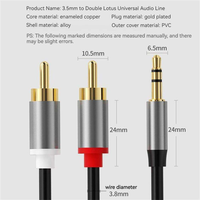 Pour UGREEN 3.5mm vers RCA HiFi Sound adaptateur de prise casque RCA mâle vers Aux Audio PVC veste pour haut-parleur et HDTV en Stock