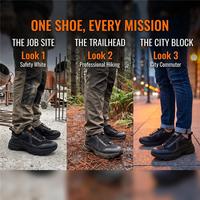 Chaussures de randonnée pour hommes, personnalisées en usine, noires, basses, respirantes, en mesh, à laçage rapide, résistantes aux perforations, antidérapantes, légères et durables