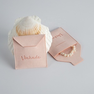 New Design High Quality Luxury <b>Thick</b> Microfiber Bag <b>Ring</b> Necklace Earrings Gift Packaging Jewelry Pouch with Custom Deboss Logo - Product Image 4