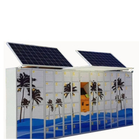 Casillero de panel Solar para exteriores, tarjeta de crédito, pago en efectivo, cargador de teléfono móvil para playa, 48 horas de batería, casillero de energía solar