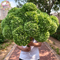 Bunga Hydrangea Hijau Besar 21cm Terlaris, Bunga Sutra Buatan Kepala Tunggal untuk Dekorasi Acara Pernikahan
