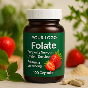 Suplemento de Folato <span class=keywords><strong>Natural</strong></span>, Apoya el Desarrollo del Sistema Nervioso, 800mcg por Porción, Certificado GMP - Product Image 5