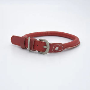 SinSky OEM profesional de marca personalizada Logotipo de cuerda redonda de cuero de vaca collar de perro para perro de leña y collar de perro de viento - Product Image 2
