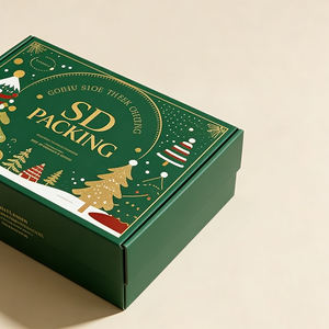 Boîtes cadeaux en carton pliables pour cosmétiques de Noël imprimées sur mesure - Product Image 4