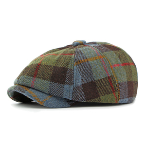 Vente en gros de chapeau de gavroche vintage pour hommes casquette de lierre à carreaux chapeau béret à la mode casquette de gavroche pour hommes femmes unisexe - Product Image 5