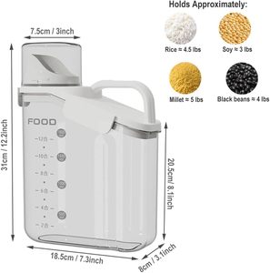 Large Capacity Rectangle Plastic Cereal Rice <b>Container</b> Handle Injection-Molded Food <b>Storage</b> <b>Containers</b> for <b>Kitchen</b> Organization - Product Image 2