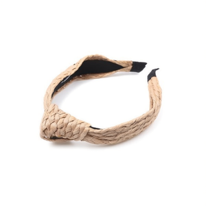 Fascia per capelli in erba sintetica con nodo intrecciato, design per donna, accessori per capelli, 12 pezzi per scatola, un colore. - Product Image 1