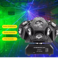 AOPU Trois Têtes Mobiles à Faisceau, Barre de 18 Projecteurs LED, Éclairage de Scène KTV Disco, Équipement DJ LED, Lumière Laser