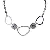 Collier pendentif géométrique en acier inoxydable avec chaîne à maillons plaquée or PVD, durable et résistant, pour femmes