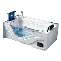 Baignoire de massage en acrylique autoportante de luxe avec système de jets de massage à jets d'eau, utilisation hôtelière, drain inclus - Product Image 3