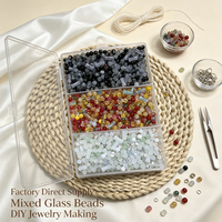 Perles en verre en vrac multicolores en boîte multi-compartiments pour la fabrication de bijoux faits main, marque YUZHU, vente en gros en vrac pour accessoires DIY