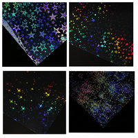 Film de plastification holographique à froid en PVC format A4, autocollant transparent en vinyle, feuilles de film de recouvrement, matériaux DIY pour autocollants