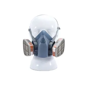 Respirador personal antipolvo, máscara de gas 7502 respiratoria reutilizable, máscara de silicona con doble filtro, máscara de media cara