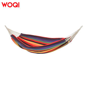Hamac en coton Woqi 700g, pliable et portable pour l'extérieur, avec sangles de suspension pour arbre, design tropical, pour le camping et les voyages - Product Image 1