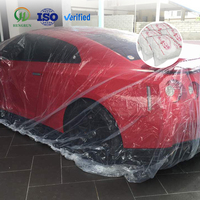 Housse de protection automobile jetable en PE transparent, moulée par soufflage, imperméable, anti-poussière, universelle, couverture intégrale, protection temporaire pour véhicule