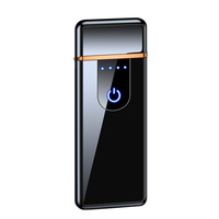 Briquet USB Rechargeable Ultra-Fin, Écran Tactile Double Face, Briquet Électronique Personnalisé