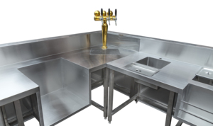 Tavolo da Lavoro Personalizzato per <span class=keywords><strong>Bar</strong></span>, <span class=keywords><strong>Banco</strong></span> per Negozio di Bubble Tea, Tavolo di Preparazione in Acciaio <span class=keywords><strong>Inox</strong></span> - Product Image 5