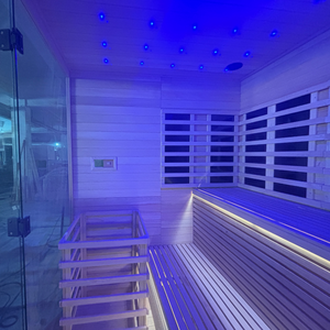 6 Người Hiện Đại Điện Gỗ Ngoài Trời Phòng Tắm Hơi Cabin Với Máy Tính Bảng Điều Khiển Và Ướt/Khô Hơi Nước Hồng Ngoại Tắm Hơi Nhà Cho Bán - Product Image 6