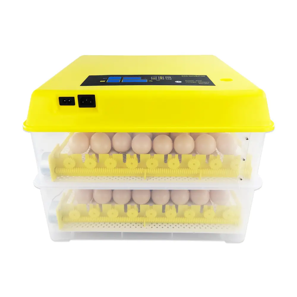 Inkubator penetas telur otomatis, kapasitas telur 112, catu daya ganda, penetas telur dengan nampan rol 360 derajat