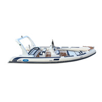 Bateau de pêche en fibre de verre Transea Allemagne 24 pieds, bateau à rames 750ribbed, Schlauchboot Festrumpf avec Sundeck