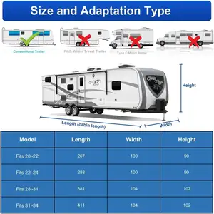 Factory Direct Sales Waterproof Camper Trailer Covers RV Travel Trailer Motorhome Caravan Cover RV Cover