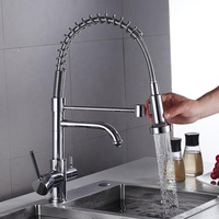 Robinet de cuisine moderne flexible en laiton à bec extractible, monotrou, à poser sur le plan, mitigeur eau chaude et froide, vente en gros