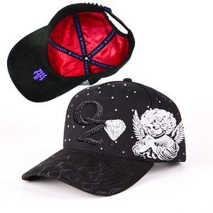 사용자 정의 5 패널 디자인 스포츠 모자 곡선 챙 남여 공용 스웨이드 새틴 안감 야구 모자 - Product Image 6