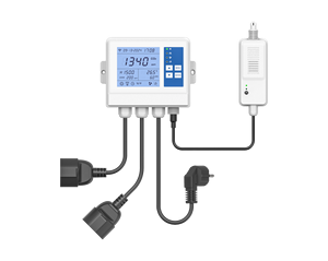 Controlador CO2 Wi-Fi Dual Outlets Fit con reguladores y ventiladores de CO2, controlador C02 de montaje en pared de dos enchufes para sala de cultivo, invernadero - Product Image 3