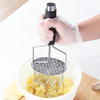 Handmatige aardappelstamper van roestvrij staal, fruit- en groentepuree-stamper, aardappelrasp voor thuiskeuken en koken
