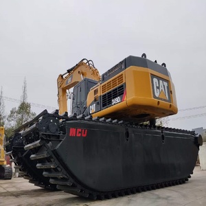 Excavatrice amphibie Caterpillar d'occasion en bon état, à long bras, 50 tonnes, pour travaux de dragage maritime et de travaux fluviaux - Product Image 2