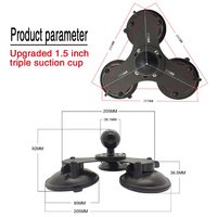Support Vesa 75mm/100mm moniteur adaptateur bras de montage 1.5 pouces boule Base voiture pare-brise support Triple ventouse support pour Ram