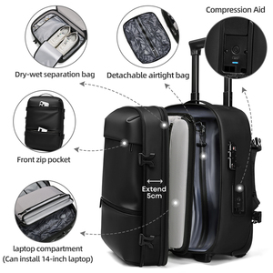<span class=keywords><strong>Sac</strong></span> à dos trolley facile à transporter, approuvé pour l'<span class=keywords><strong>avion</strong></span>, <span class=keywords><strong>sac</strong></span> de voyage pour ordinateur portable gain de place, <span class=keywords><strong>sac</strong></span> à dos de compression <span class=keywords><strong>sous</strong></span> <span class=keywords><strong>vide</strong></span> 2-en-1 à double usage - Product Image 3