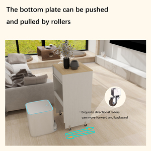 Robot Vacuum Stand Cabinet with Wheels Sweeping Robot Storage Rack with Doors and <b>Drawers</b> <b>Side</b> <b>Table</b> for Living Room Home - Product Image 3