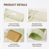 Pochette d'emballage pour savon artisanal réutilisable et autoportante avec fermeture éclair finition mate pour les marques de savon artisanal