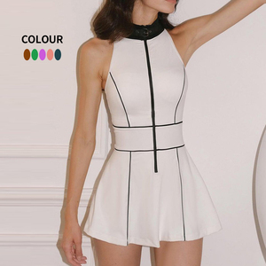 Vestito sportivo da donna personalizzato nuovo stile abito da Tennis ad asciugatura rapida con cerniera anteriore per Fitness abito da <span class=keywords><strong>pallavolo</strong></span> da Badminton con <span class=keywords><strong>pantaloncini</strong></span> - Product Image 3