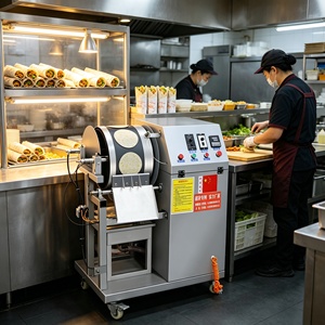 Machine automatique à crêpes <span class=keywords><strong>pour</strong></span> usage domestique et commercial, presse à pâte <span class=keywords><strong>pour</strong></span> crêpes, chapatis, rotis, tortillas - Product Image 1