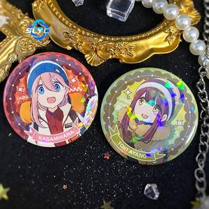 <span class=keywords><strong>Yuru</strong></span> Camp Anime Verre Laser Badge Nadeshiko Kagamihara Rin Shima Marchandise De Style Japonais - Product Image 3