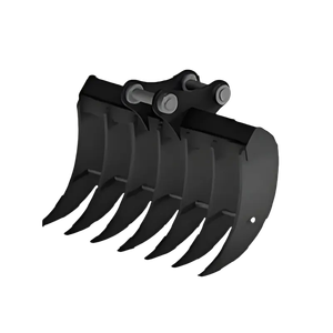 Râteau à racines inclinable pour excavatrice personnalisé RIBETTER avec 1 an de garantie pour le défrichement agricole et de construction - Product Image 1