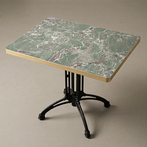 Plateau de table en pierre frittée avec bordure en aluminium pour mobilier de restaurant commercial - Product Image 1