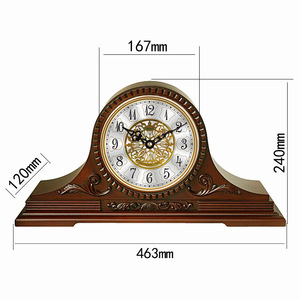 Solid Wood <b>Table</b> <b>Clock</b> European Classic Style Vintage Wooden Desk <b>Clock</b> Westminster Music <b>Clock</b> T1013 - Product Image 2