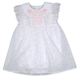 Robes smockées <span class=keywords><strong>chic</strong></span> en coton à imprimé animal pour petites filles, avec col à revers et manches bouffantes – Vente en gros ODM pour l'été - Product Image 2