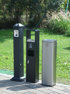 Lớn Ngoài Trời Sàn-Đứng Thép Không Gỉ Gạt Tàn Dọc Khói Dập Lửa Cột Thuốc Lá Mông Thùng Rác Có Thể Thu - Product Image 2