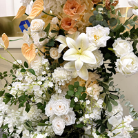 Arche de roses artificielles en soie couleur moka, élégante décoration de mariage et de fête, taille moderne personnalisable