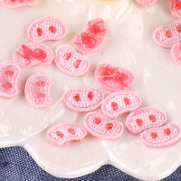Badge en tissu brodé à l'ordinateur avec logo de dessin animé petit cochon rose, accessoires vestimentaires, autocollant en tissu brodé DIY