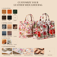 Sac fourre-tout en toile à imprimé floral personnalisé, sac à main botanique pour femme, vente en gros OEM