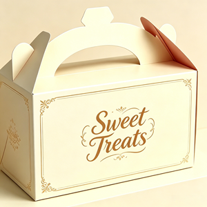 Cajas para Pasteles con Estampado de Ositos, Lindas y Portátiles, con Asa, para Empacar Postres, Caja de Papel con Diseño Personalizado para Mousse, Pastelería y Cumpleaños - Product Image 2