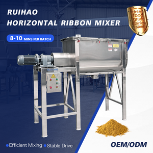 เครื่องผสมริบบิ้นแนวนอนเกรดอาหารสำหรับพุดดิ้ง เยลลี่ คัสตาร์ด ผงพรีมิกซ์ ขนาด 100 ลิตร 200 ลิตร 500 ลิตร 1000 ลิตร - Product Image 1