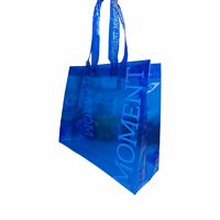 Sac fourre-tout translucide avec poignées en ruban tissé, base à soufflets spacieuse pour le stockage et l'emballage de marchandises destinées aux clients des magasins de détail